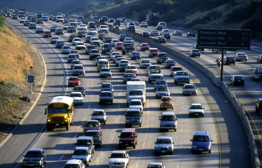 Picture of hundreds of cars on the freeway